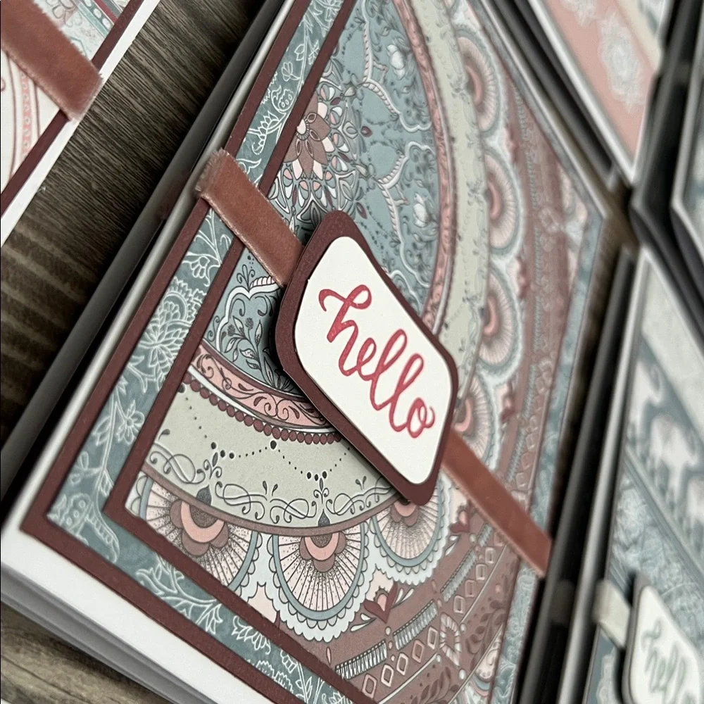 Handmade Greeting Cards Lot of 18 “Hello” With Envelopes Bohemian Floral